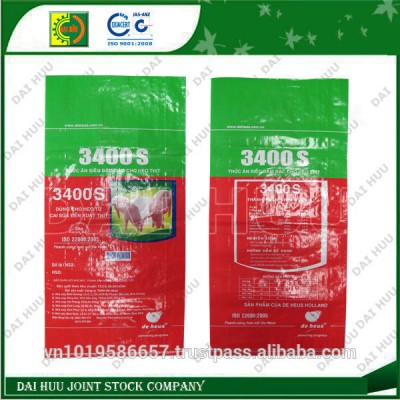 New product PP woven laminated sack for animal feed, virgin raw material PP woven sack